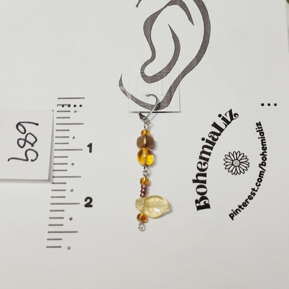 NEW BOHEMIALIZ earrings 689yleaf#mfs Czech  dangle earrings fairy earrings in la - Picture 4 of 5